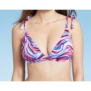 Shade & Shore Shoulder Tie Triangle Bikini Top Size D/DD New With Tag